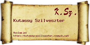 Kutassy Szilveszter névjegykártya