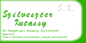 szilveszter kutassy business card